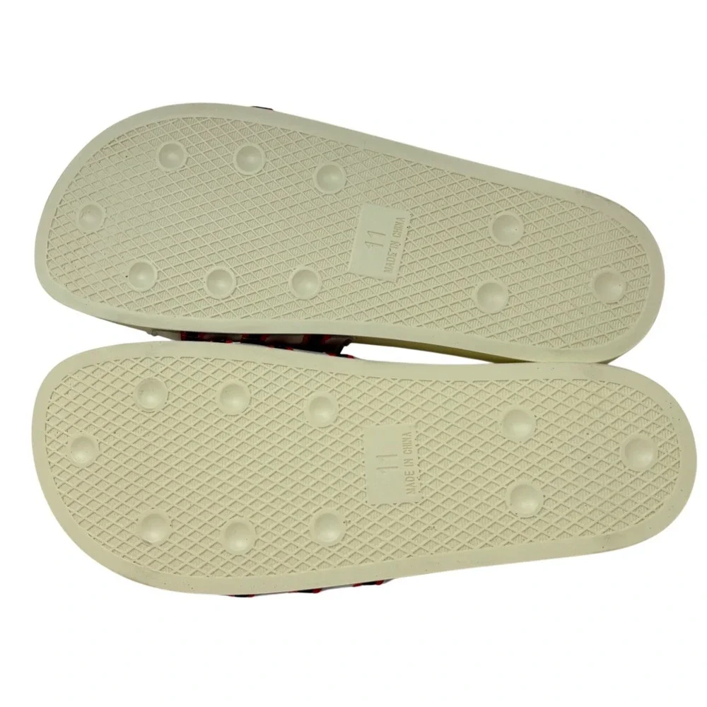 Adidas Mens Adilette X ESPN 1979 Slides 11 Cream Red Striped Sandals GZ1077 NWT
